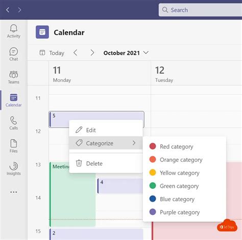 How To Use Categories And Colour Codes In Microsoft Teams Calendar