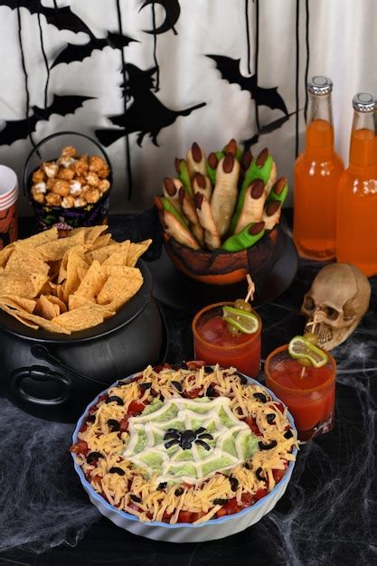 Premium Photo Spooky Halloween Seven Layer Taco Dip Turn A Classic