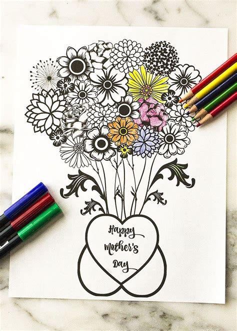 Looking for happy mother's day coloring pages? Fun Mother's Day Coloring Page Flower Printable | Mainly ...