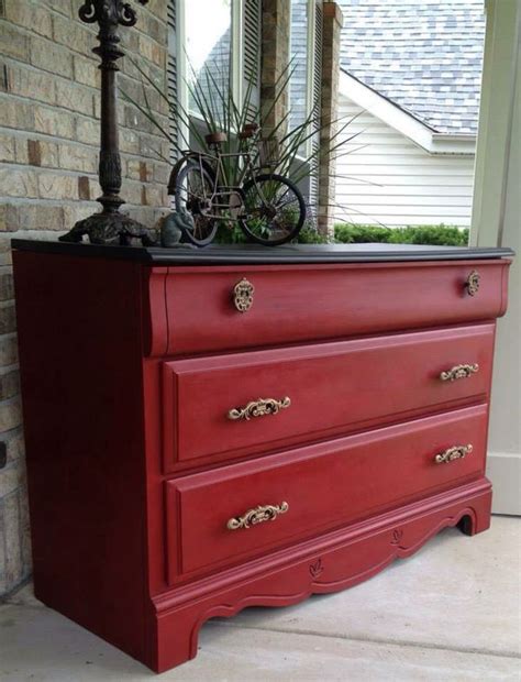 It's gorgeous, but doesn't exactly go on smoothly without a lot of work. Red painted furniture, Refurbished furniture, Redo furniture