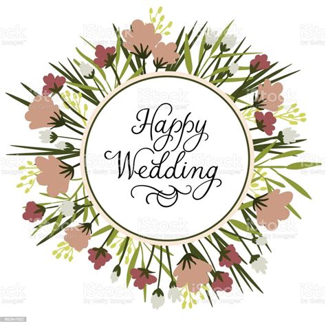 Happy Wedding Modern Calligraphy Inscription Wedding Typography