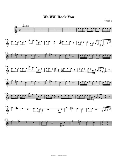 Here is the full song if you want to pu. We Will Rock You Sheet Music - We Will Rock You Score • HamieNET.com