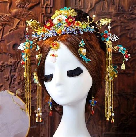 Chinese Handmade Classical Hair Accessories Ancient Hanfu Blueing Phoenix Coronet Hairpins