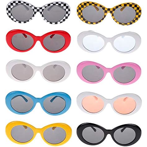 10 pack clout oval goggles retro thick frame round sunglasses glasses mod colors ebay