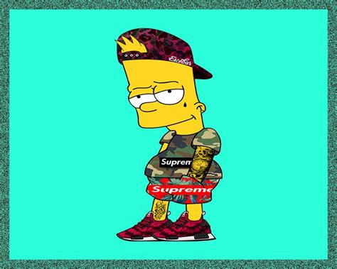 Gangsta Bape Bart Simpson Supreme Wallpaper Wallpaper Hd New