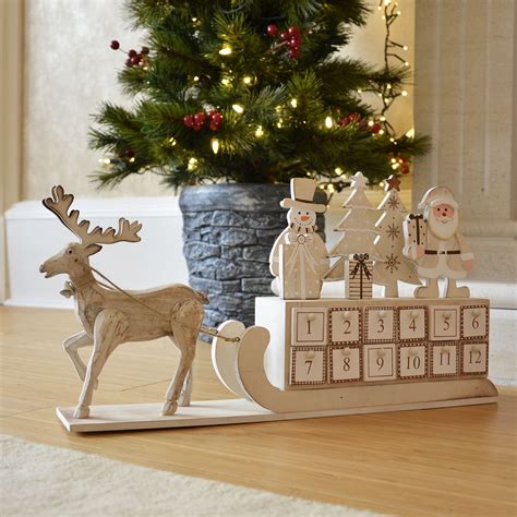 Wooden Christmas Advent Calendar 24 Drawers Home Xmas Festive