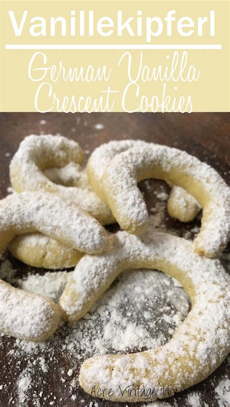 Sift together the flour, baking powder, and salt into a large bowl. Vanillekiperf: German Vanilla Crescent Cookie | Recipe | Crescent cookies, Austrian recipes, Food