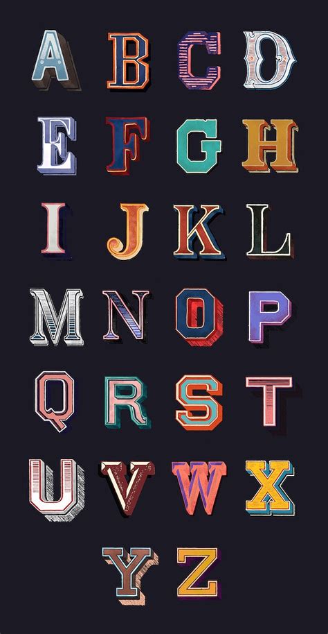 The Alphabet Set Of Capital Vintage Letters Free Stock Vector High