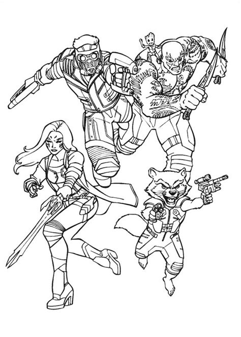 Get this printable guardians of the galaxy coloring pages line. Guardians of the Galaxy Team Coloring Page - Free ...