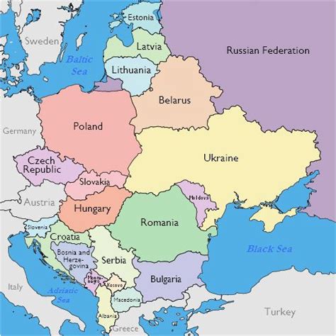 Map Of Europe And Western Asia Map Of World