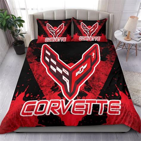 Corvette C8 Bedding Set Red My Car My Rules Bedding Set Colorful