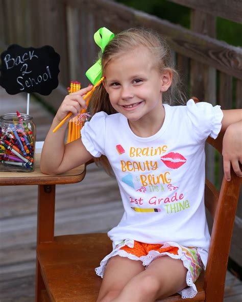 Back To School Boutique Outfit Shirt And Shorts 1st Grade 9fd