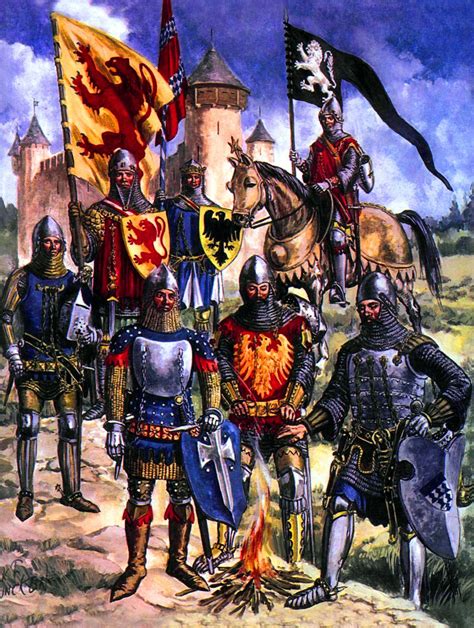 English Knights During The Hundred Years War Medieval Banner