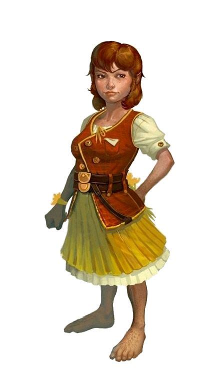 Halfling Female Commoner Pathfinder PFRPG DND D D D20 Fantasy