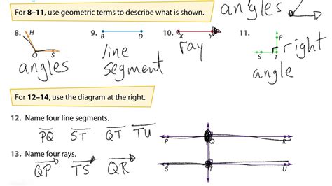 Lines Rays And Angles 4th Grade Worksheets