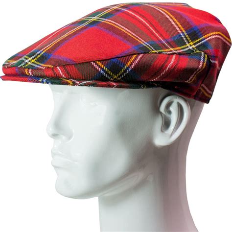 Flat Cap Mens Pure Wool Stewart Royal Modern Tartan Scottish Casual