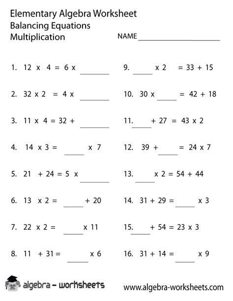 Basic Algebra Worksheets 9th Grade Algebra Worksheets Free Printable
