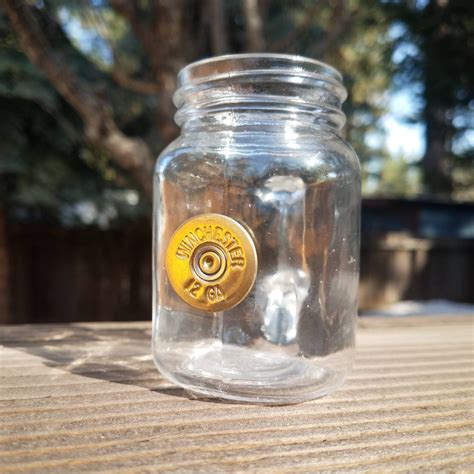 Mini Glass Mason Jar With Handle Shotgun Shell Shotglass Etsy