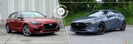🚙what's the difference vs 2019 elantra gt? Comparaison: Mazda3 Sport vs Hyundai Elantra GT N-Line ...