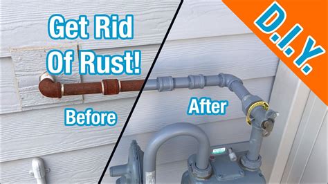 How To Paint Rusted Natural Gas Pipes Youtube