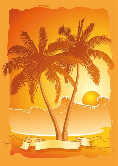 palm trees stock vector illustration of copy orange 30516449