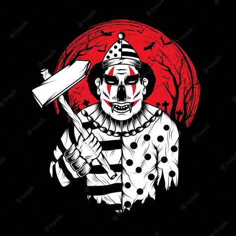 Premium Vector Scary Clown Head Illustration