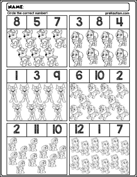 Paw Patrol Counting Printables Printable Word Searches