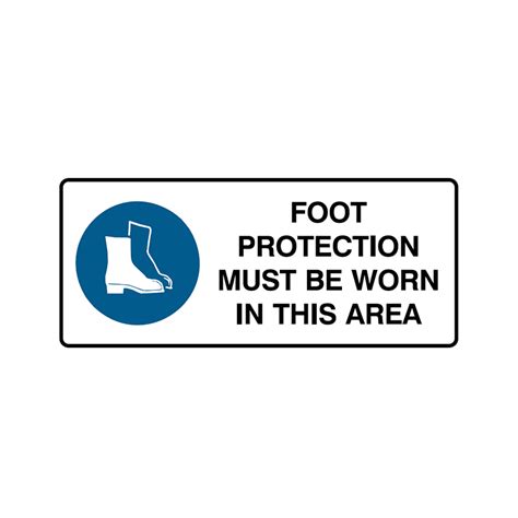 Brady Mandatory Landscape Signs Foot Protection Must Be Worn In This