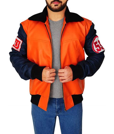 Goku sab jacket | dragon ball super: Goku 59 Dragon Ball Z Orange & Black Leather Jacket