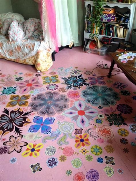 More than just incorporating color and lifting a room's mood, a painted floor can also help solve design problems. 40 Creative Wood Floor Paint Decoration Art Works