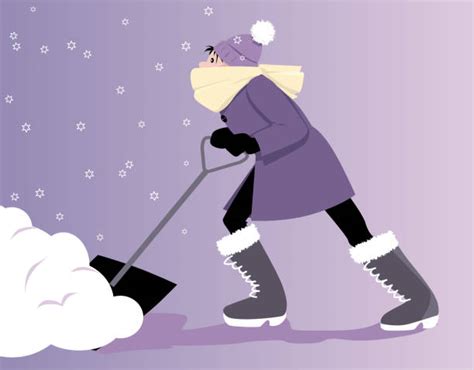 Woman Shoveling Snow Illustrations Royalty Free Vector Graphics And Clip