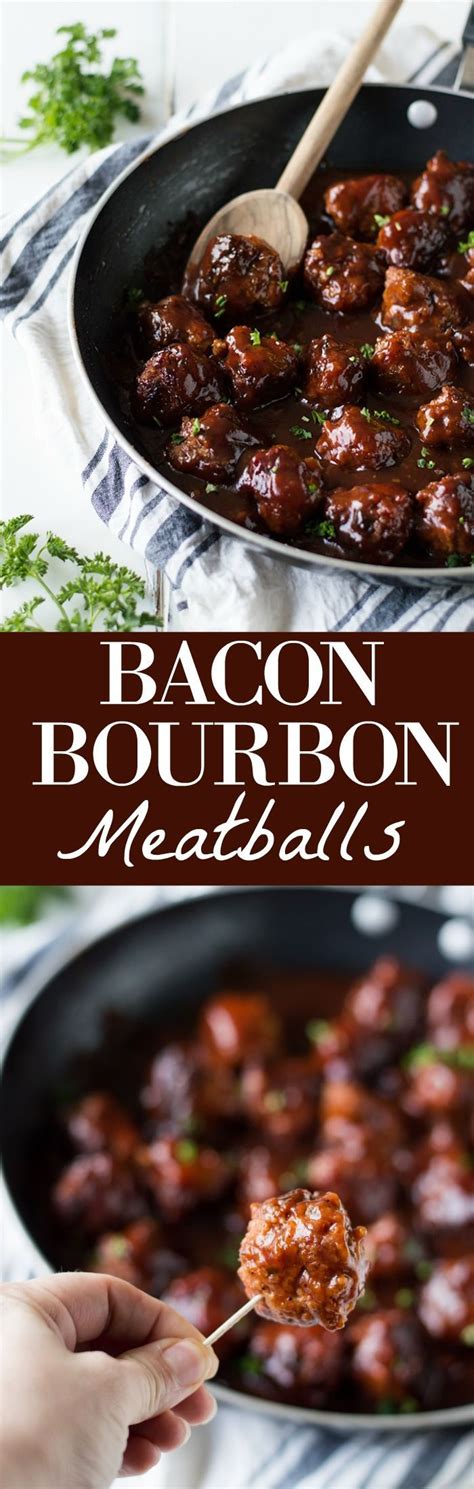 Whether you're craving a light bite or need to keep hungry holiday guests occupied while you finish dinner, . Bacon Bourbon Meatballs | Recipe | Bacon bourbon meatballs ...