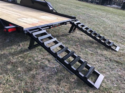Trailer ramps offer the ability to reduce the incline of the trailer ramp by extending it. Flatbed Car Hauler Trailer (Stand Up Ramps) | Gatormade ...
