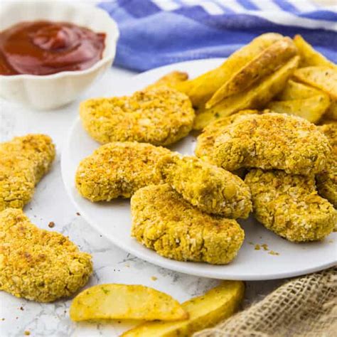 Hamburger pommes frites fast food. Vegane Chicken Nuggets | Vegan Heaven
