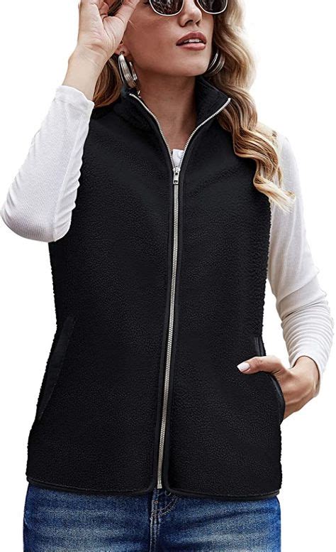 romanstii fleece vest for women sleeveless lightweight soft sherpa vest with pockets zip up