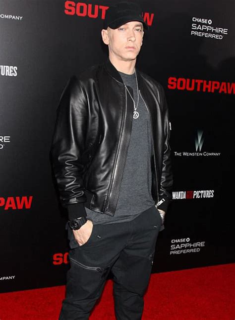 Eminem Red Carpet Leather Jacket Made To Measure Custom Jeans For Men