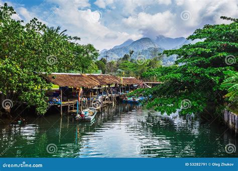Fishing Village On The Island In Southeast Asia Stock Image Image Of
