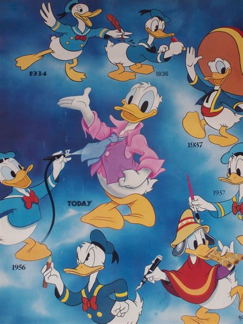 Vintage 1986 Disney Poster Donald Duck Through The Years Child