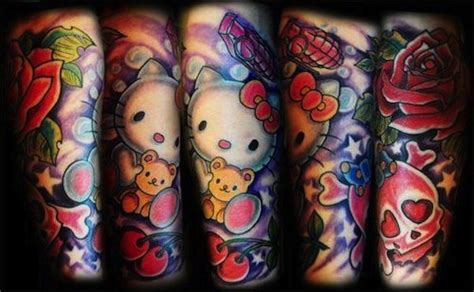 This tattoo is all about two lovers. 90s cartoon tattoo sleeve - Google Search | Hello kitty ...