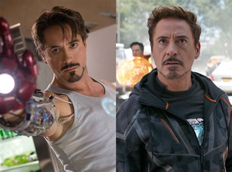 Robert Downey Jr Iron Man From Marvels The Avengers Then And Now