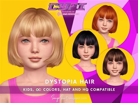 The Sims Resource Sonyasims Dystopia Hair Kids
