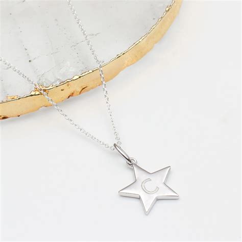 Personalised Sterling Silver Star Charm Necklace Hurleyburley