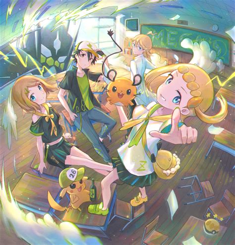 Pikachu Ash Ketchum Serena Dedenne Bonnie And 1 More Pokemon And