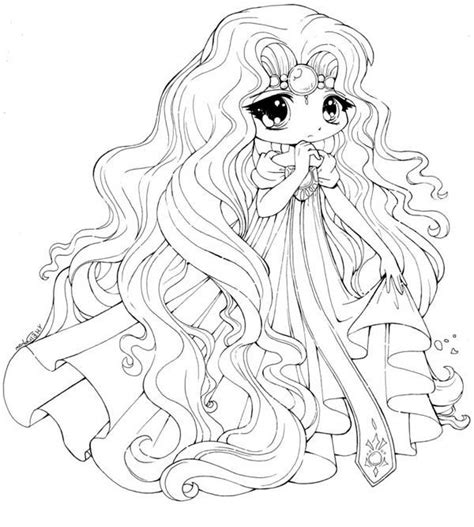 Princess Emeraude Chibi Draw Coloring Page Cute Coloring Pages Chibi