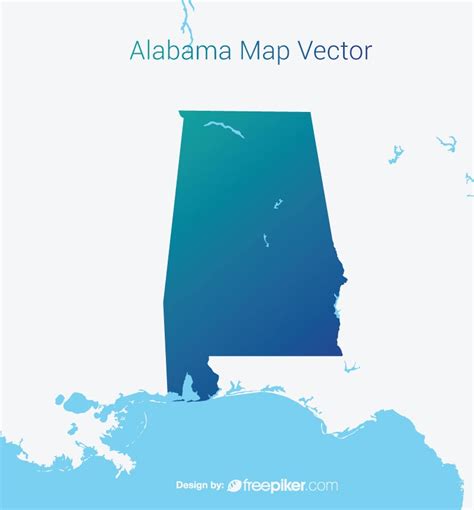 Freepiker Alabama Map Vector Design With Gradient Color