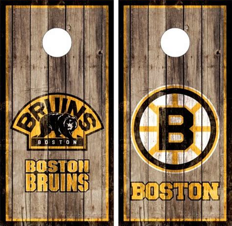 Boston Bruins Version 4 Cornhole Set With Bags Custom Cornhole Llc