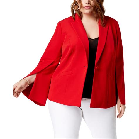 Inc Womens Red Suit Separate Work Wear Business Blazer Jacket Plus 1x