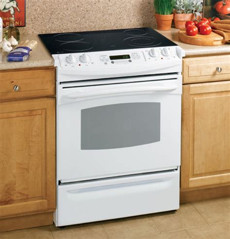 Ge Js900wkww 30 Inch Slide In Electric Range With 4 Radiant Elements