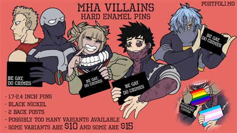 Mha Villains Hard Enamel Pins By Morven Moeller Mxknowitall — Kickstarter