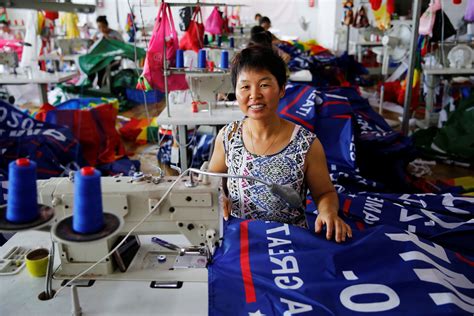 Trump 2020 Flags Being Made By Factory Workers In China Photos